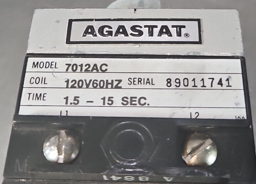 Agastat 7012AC Timing Relay 1.5-15 Seconds 120V 60Hz                     loc4C15