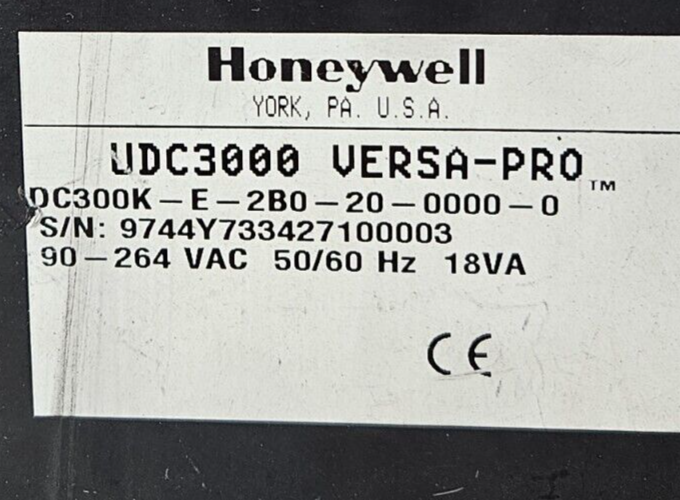 Honeywell UDC3000 Universal Digital Limit Controller                    (BIN531)