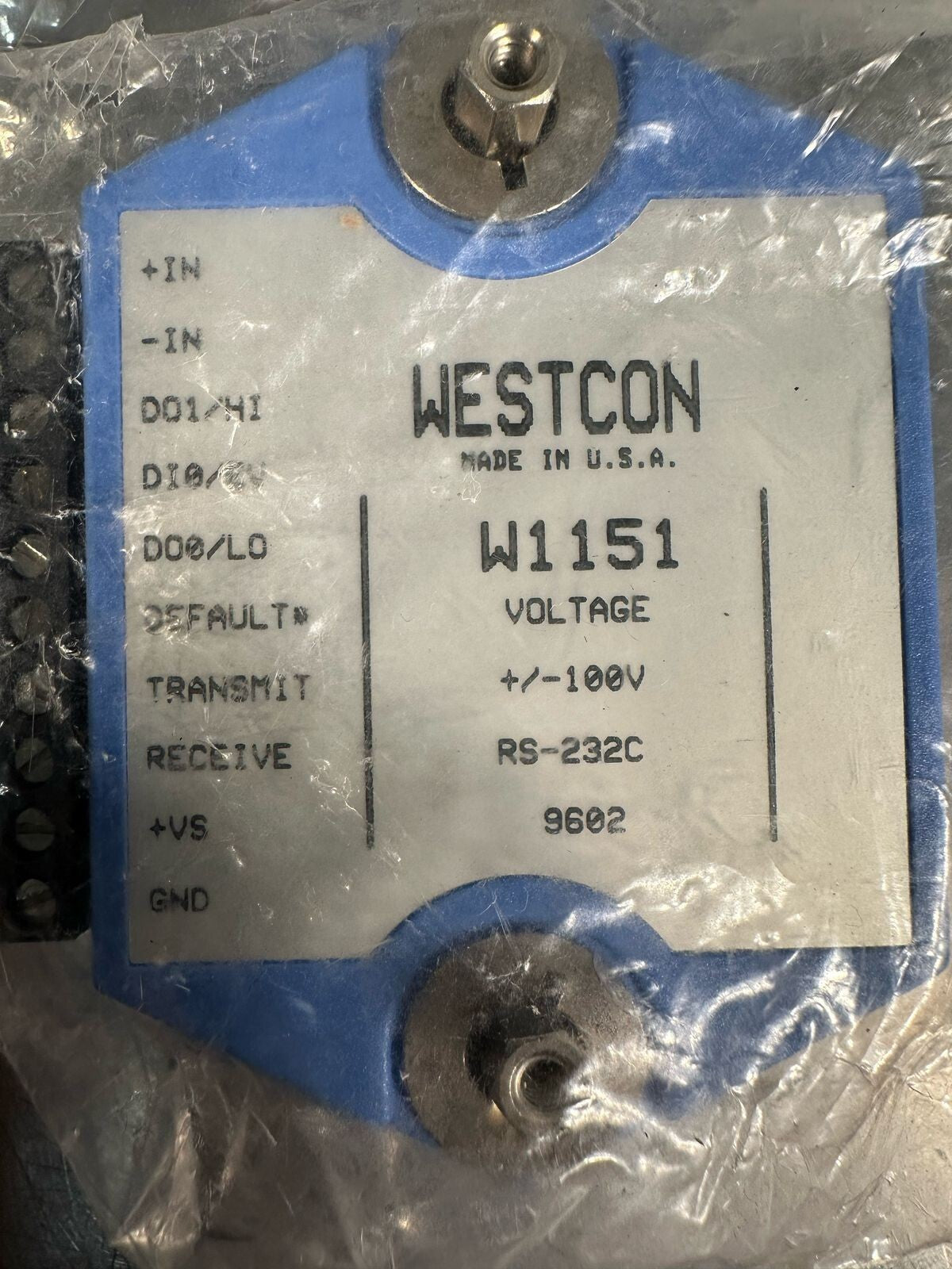 Westcon RS-232C W1151 Voltage +/-100V                               (6.2.2)