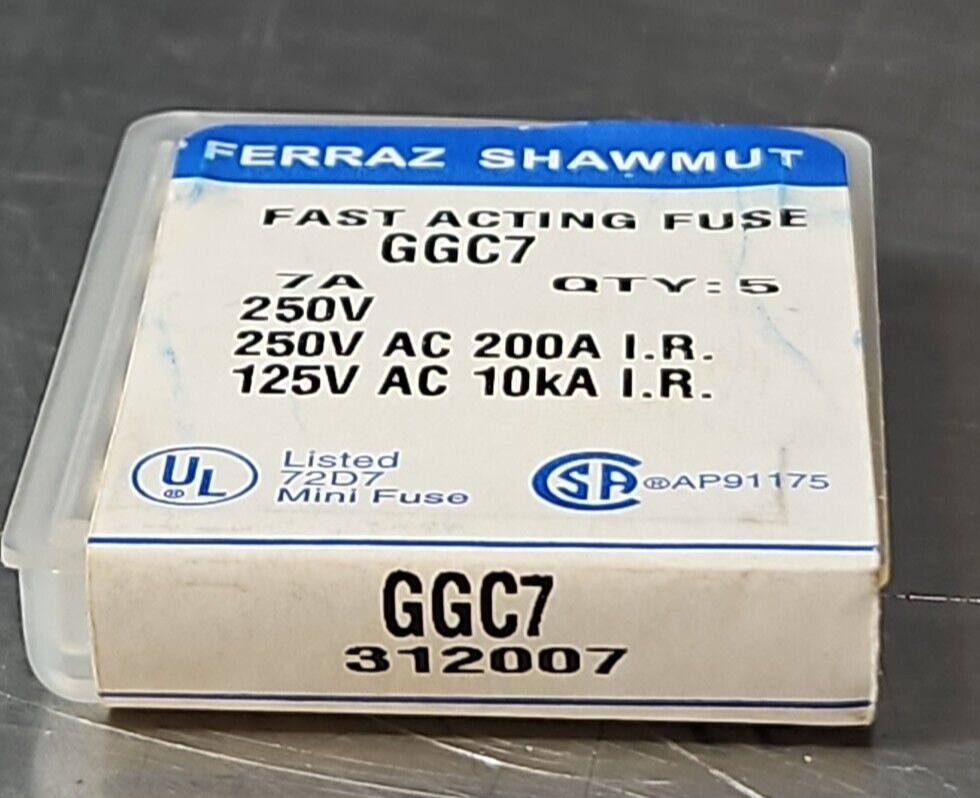 Ferraz Shawmut GGC7 Fast Acting Fuse 7A 250V   Pck w/2 boxes             loc4A28