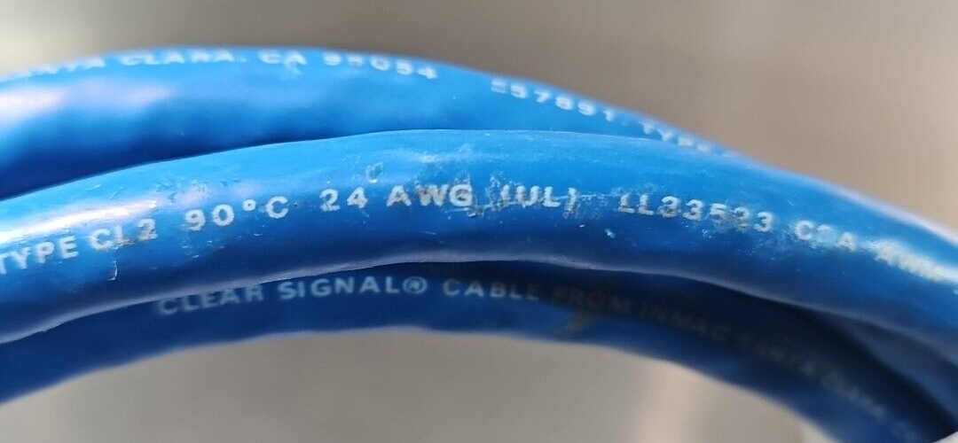 Inmac E57891 Clear Signal Cable Type CL2   8 feet                        loc5E29
