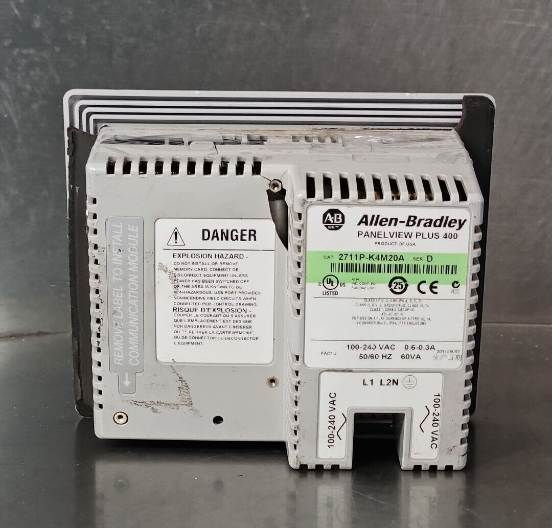 Allen Bradley 2711P-K4M20A Ser D Panel View 100-240VAC 50/60Hz (BIN2.5.4)