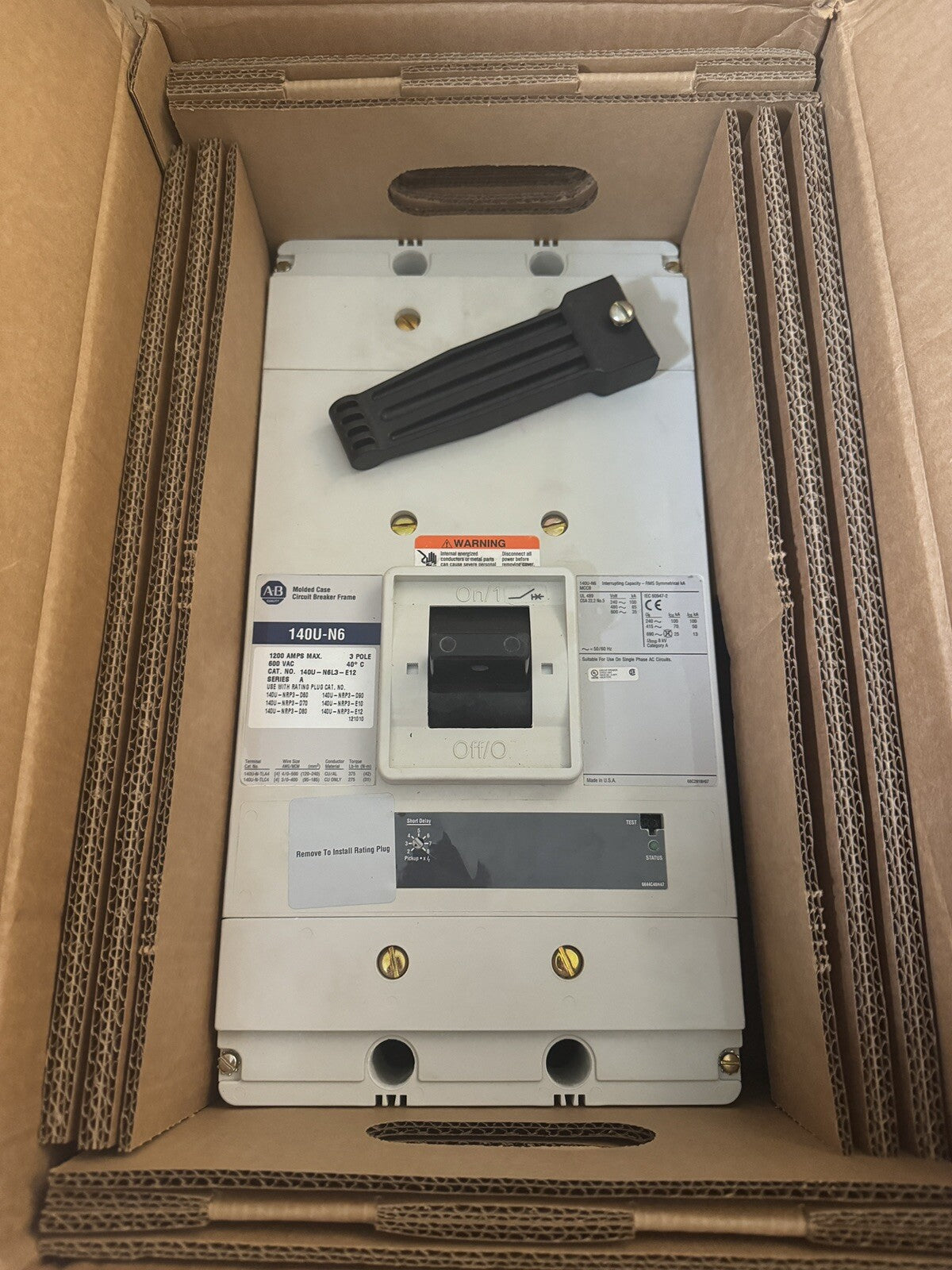 ALLEN BRADLEY 140U-N6L3-E12 / 140UN6L3E12 + 140U-NRP3-E12 Rate Plug  (BIN1.2.3)