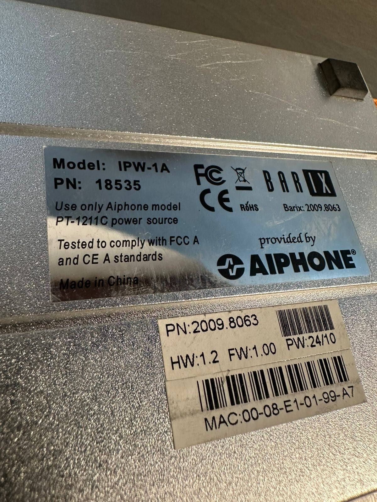 Aiphone IPW-1A Network Intercom Over IP Adaptor 18535 (4.2.4)