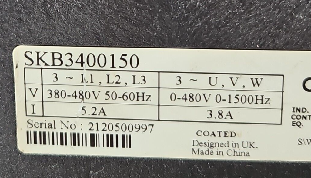 Emerson Control Techniques SKB3400150 AC Drive                          (BIN314)
