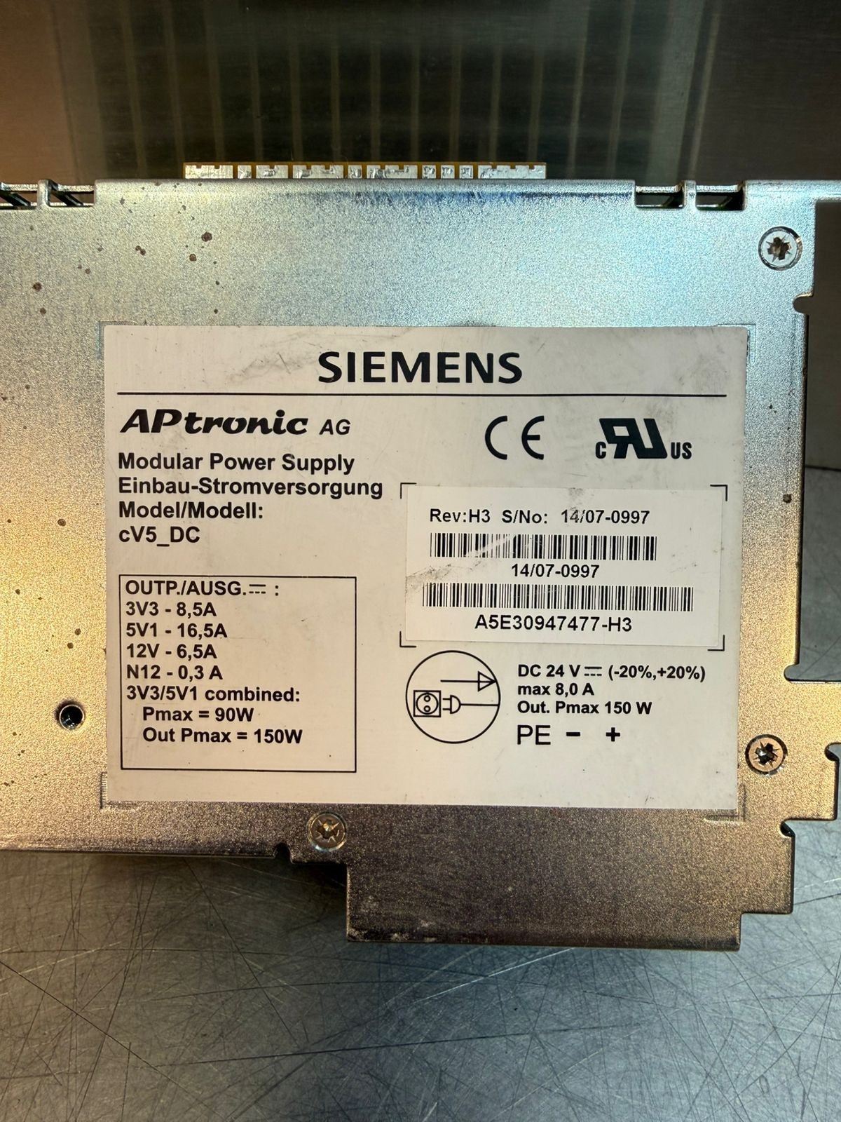 Siemens A5E30947477-H3 APtronic Power Supply Cv5_Dc                (5.4.3)