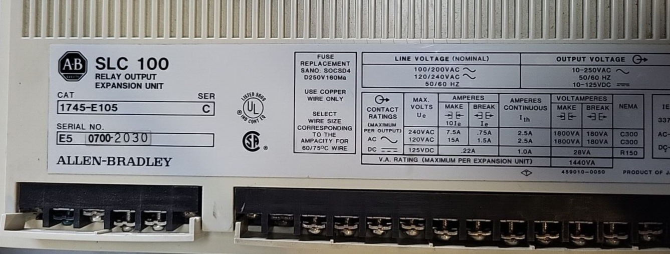 Allen Bradley SLC 100 1745-E105Program.Control. Ser C      (BIN 3.5.1)