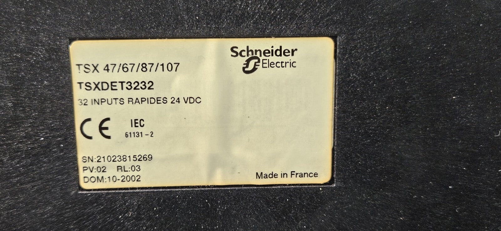 Telemecanique TSXDET3232  32-Point 24 VDC Fast lsolated Input Module    (BIN535)