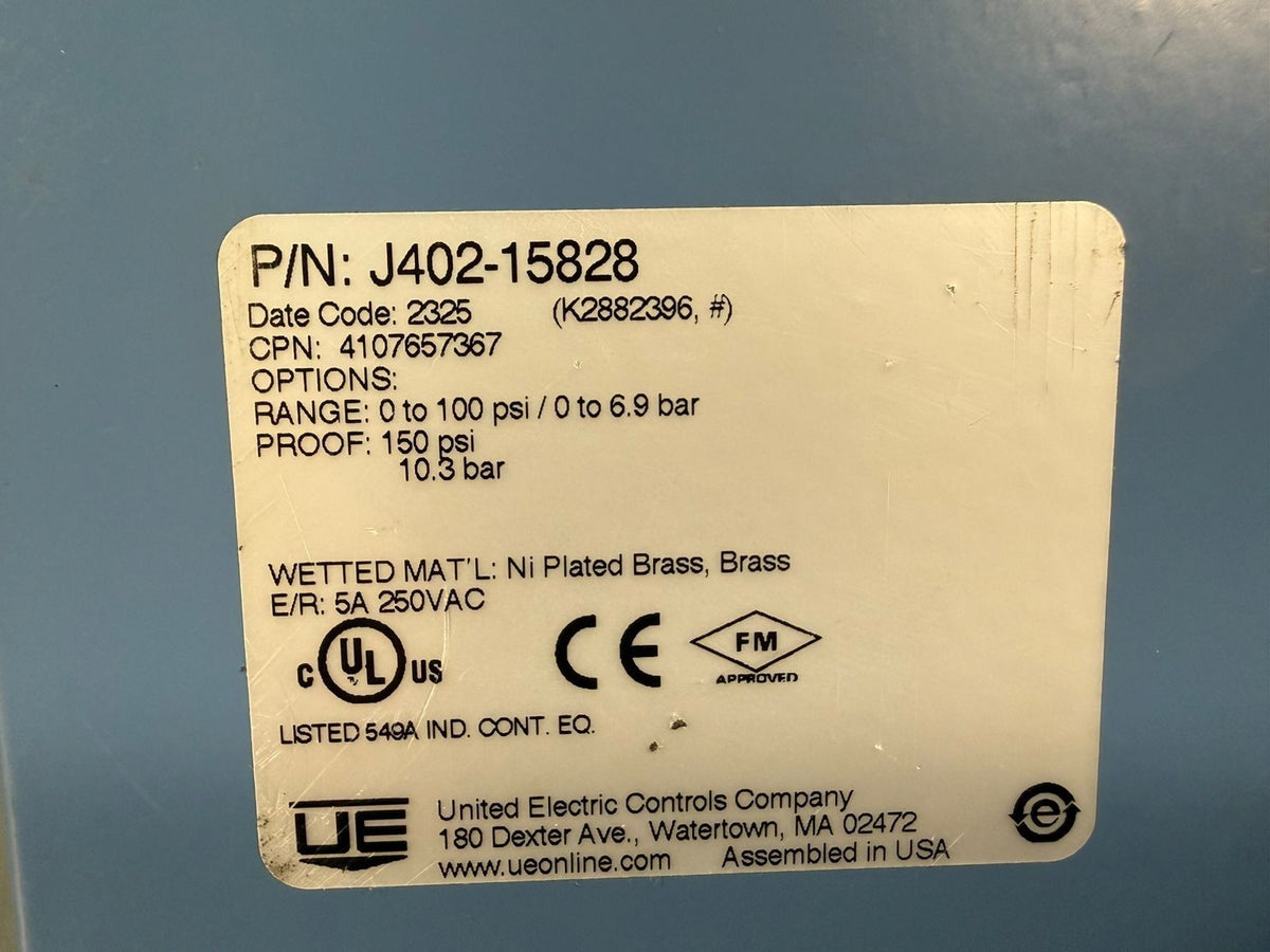 United Electric J402-15828 / 129030-10 Pressure Switch            (12.6.5)
