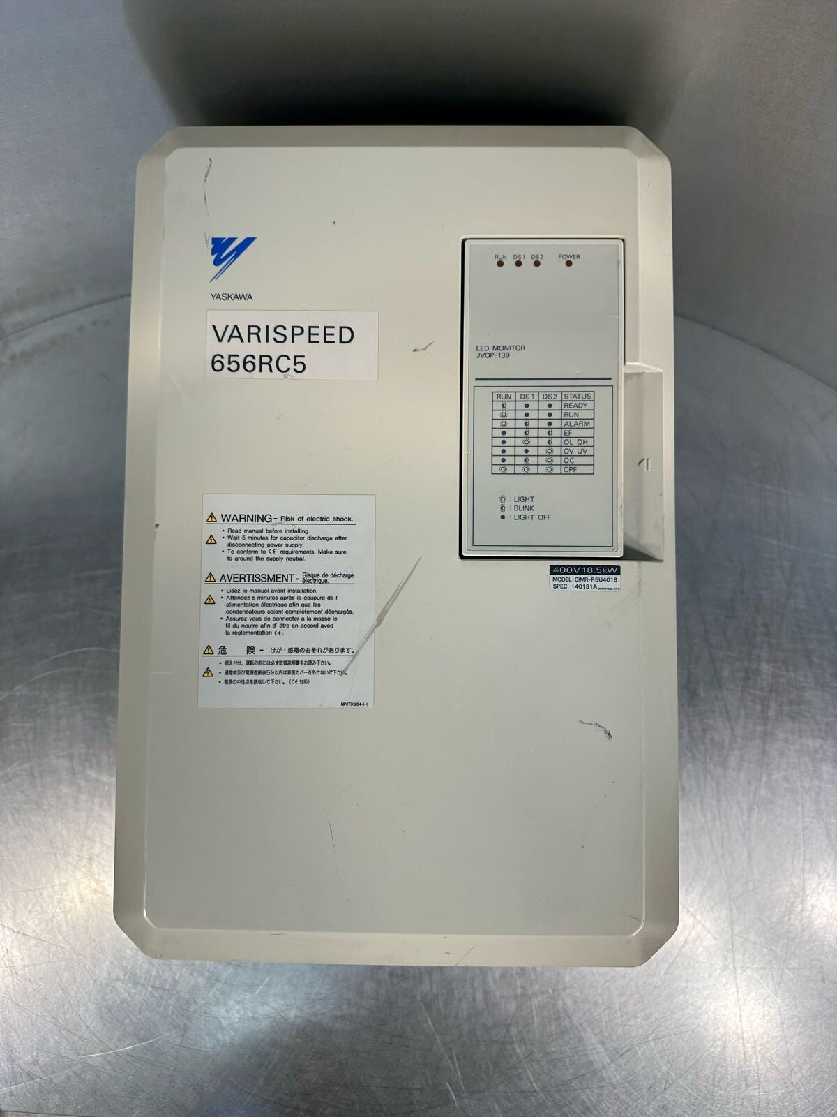 Yaskawa CIMR-R5U4018 AC Drive SPEC 40181A                 (8.4.3)