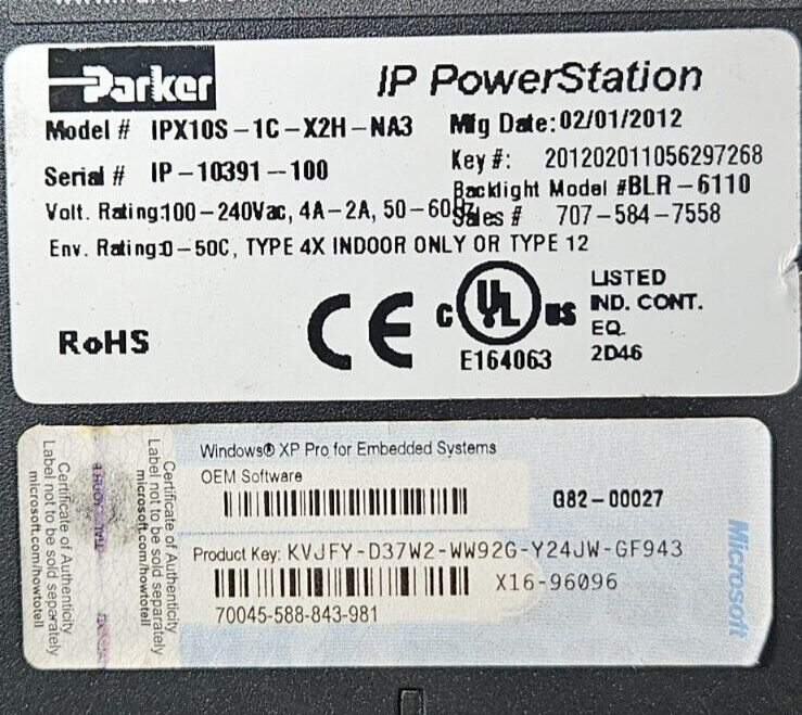 Parker IPX10S-1C-X2H-NA3 HD Panel View                                  (BIN553)