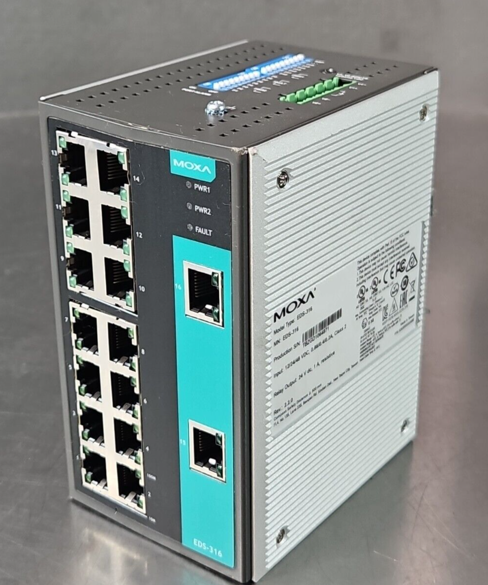 Moxa EDS-316  Unmanaged Industrial Ethernet Switch                      (BIN412)