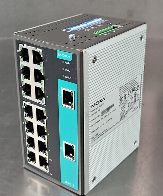 Moxa EDS-316  Unmanaged Industrial Ethernet Switch                      (BIN412)