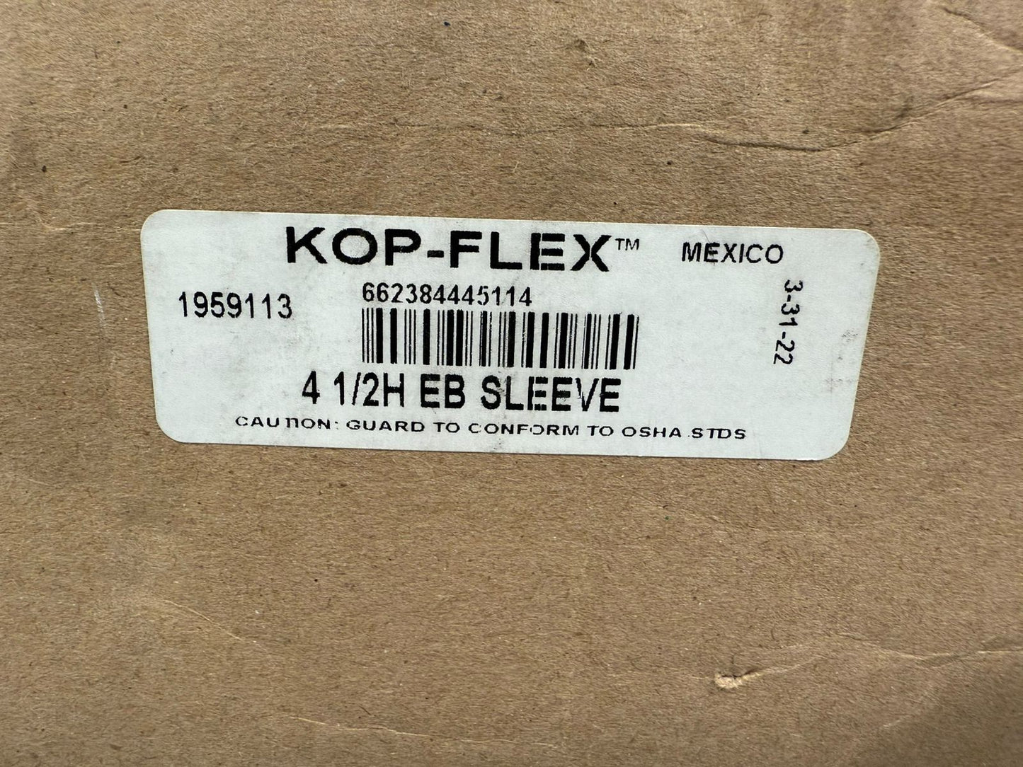 Kop-Flex 4 1/2H EB Sleeve    NEW                                  (12.6.1)