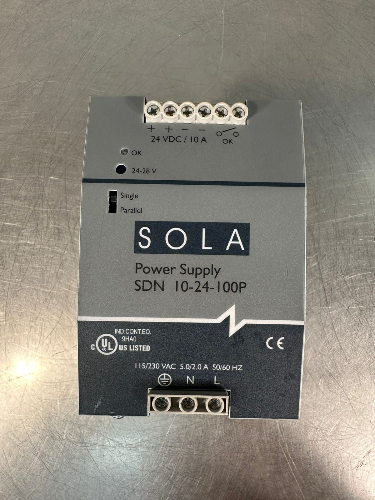 Sola SDN10-24-100P Power Supply Mod. 115/230 Vac 5.0/2.0A 50/60Hz  (6.4.1)