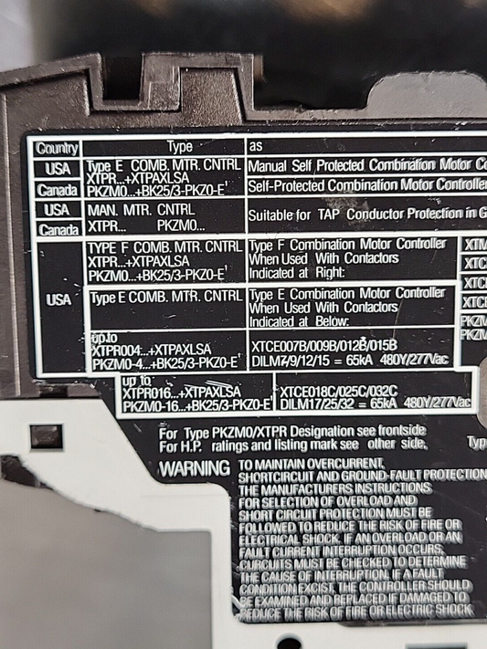 Eaton PKZMO-4 Cont.IEC/EN60947-4-19(BIN354)