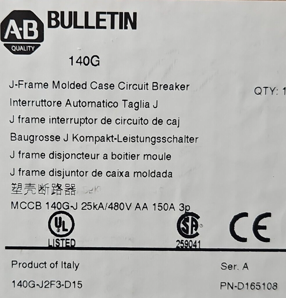 Allen Bradley Bulletin 140G Ser A (Circuit Breaker 140G-J2F3-G15)        Loc4D34