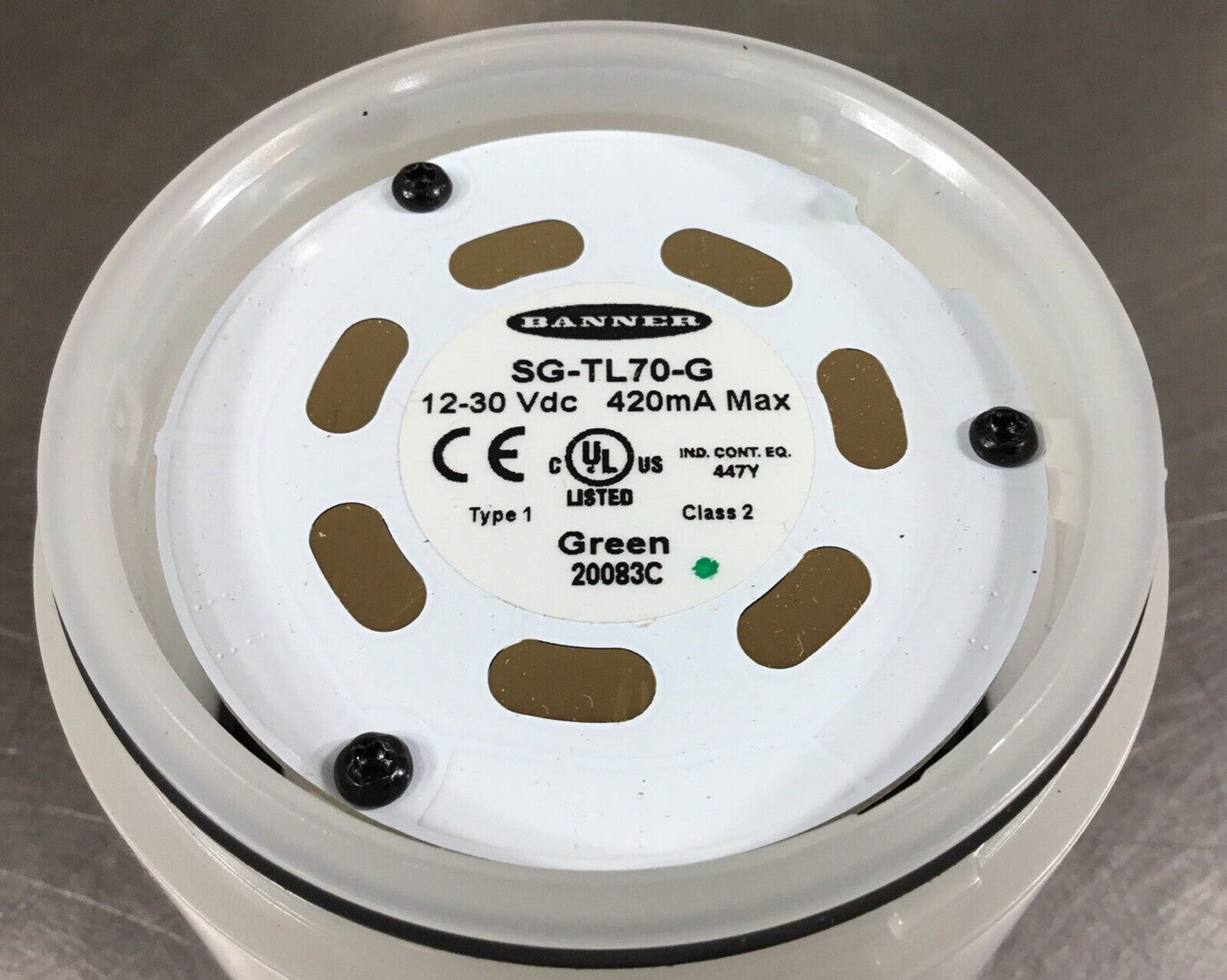 Banner Modular Tower Light  SG-TL70-G  Green 12-30VDC 420mA Max      3C-22