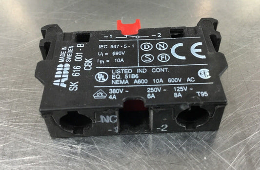 ABB  SK616 001-B  Contact Block NC       4D-16