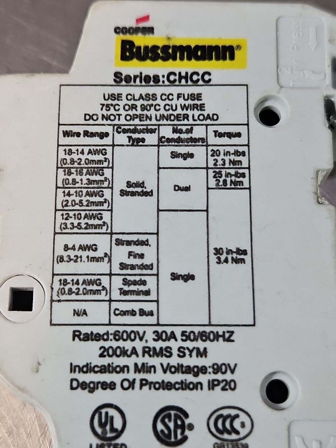 Cooper Bussmann CHCC 30amp Single-Pole Fuse Holder  LOT OF 21            loc4B11