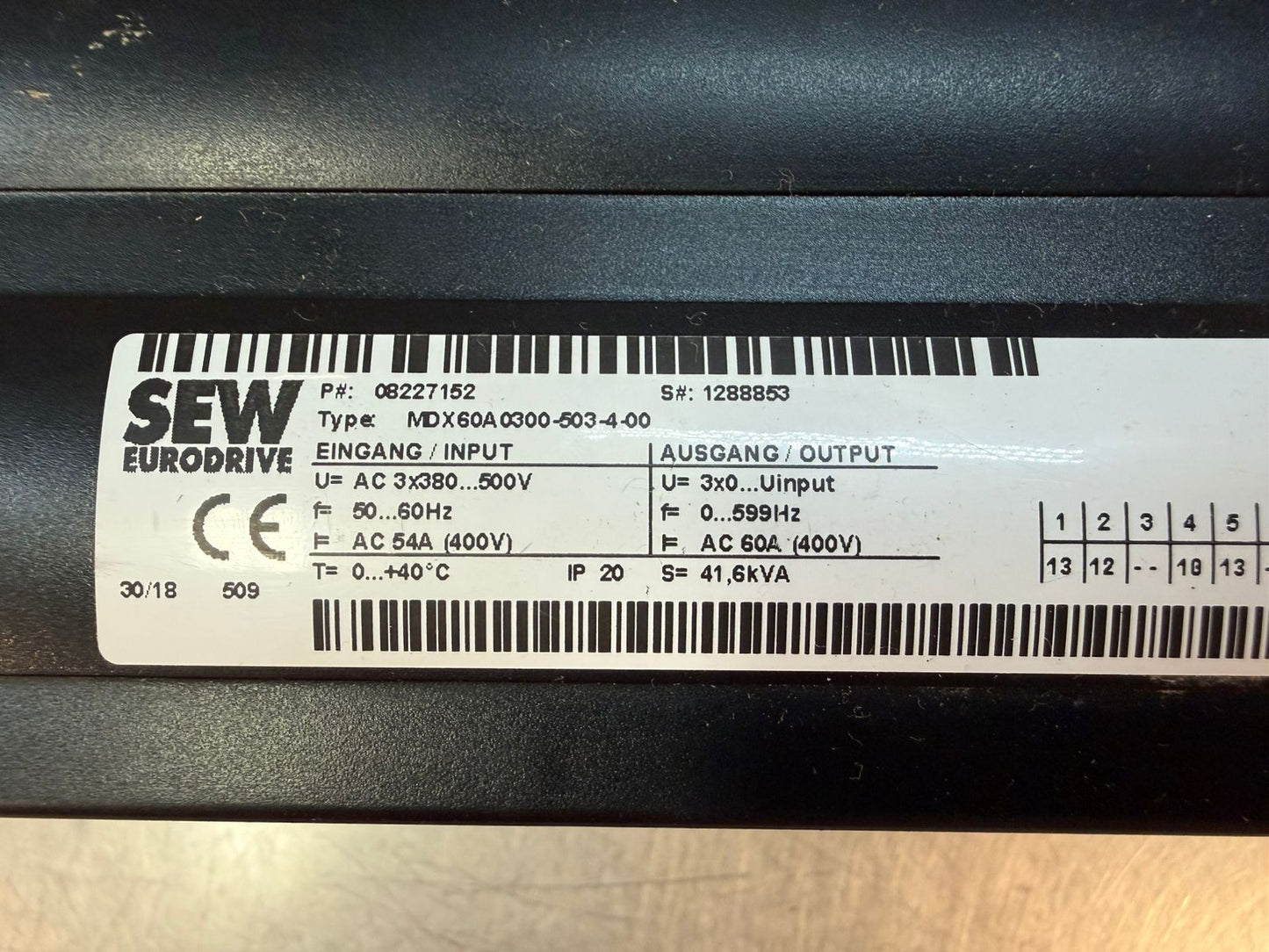 Sew Eurodrive MDX60A0300-503-4-00 Drive / 08227152               (10.6.2)