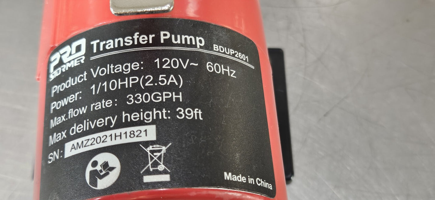 PROSTORMER BDUP2601 Electric Mini Portable Transfer Pump                (BIN741)
