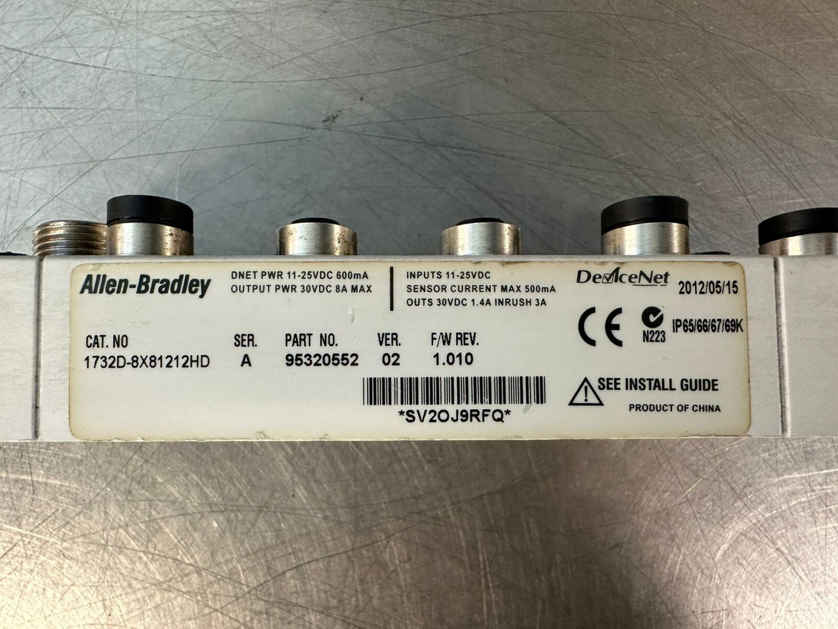 Allen Bradley 1732D-8X81212HD /A 95320552 Ver 02 F/W Ver.1.10 (7.2.1)