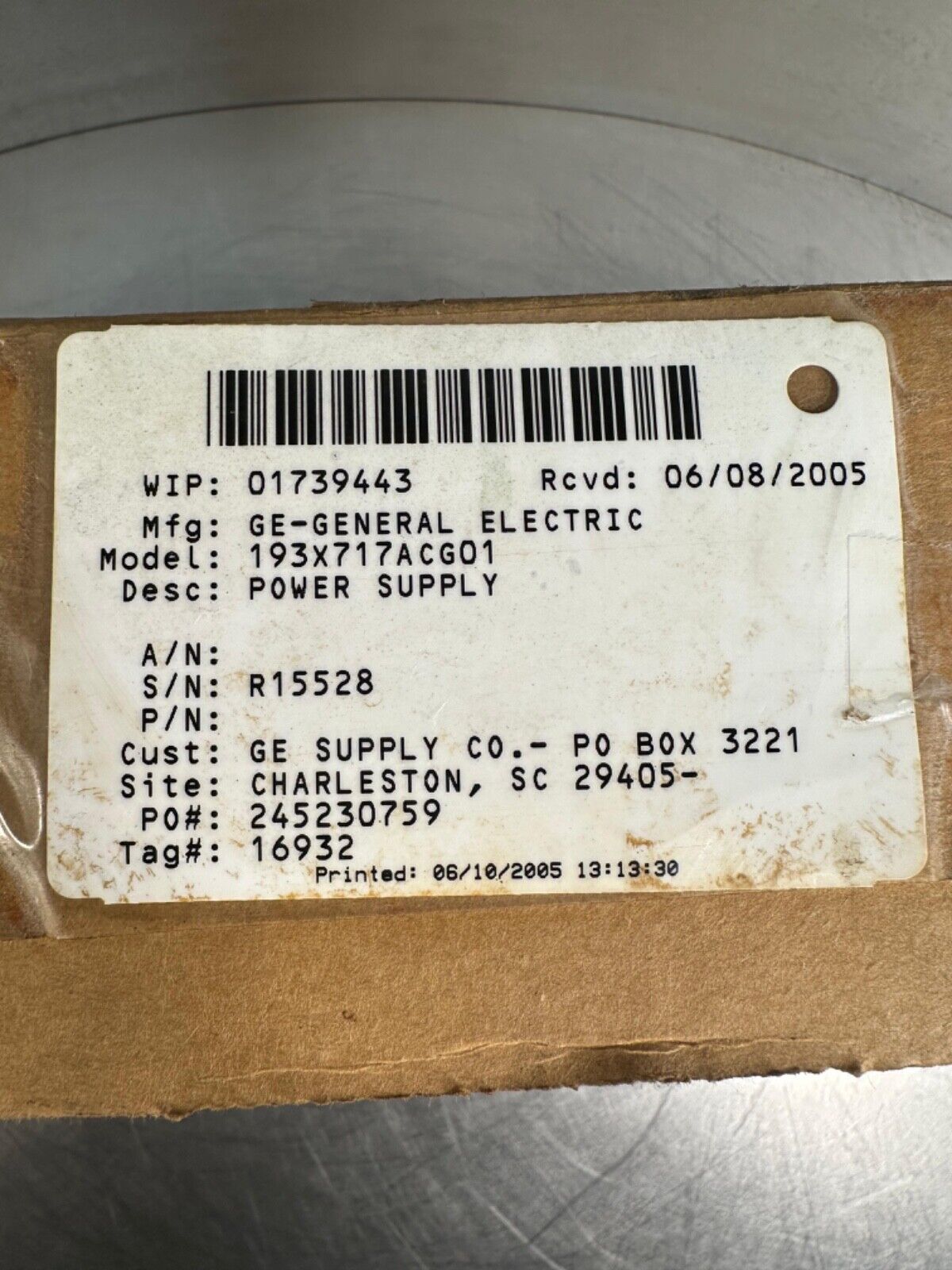 GE 193X717ACG01 **NEW in original box* (3C-31)