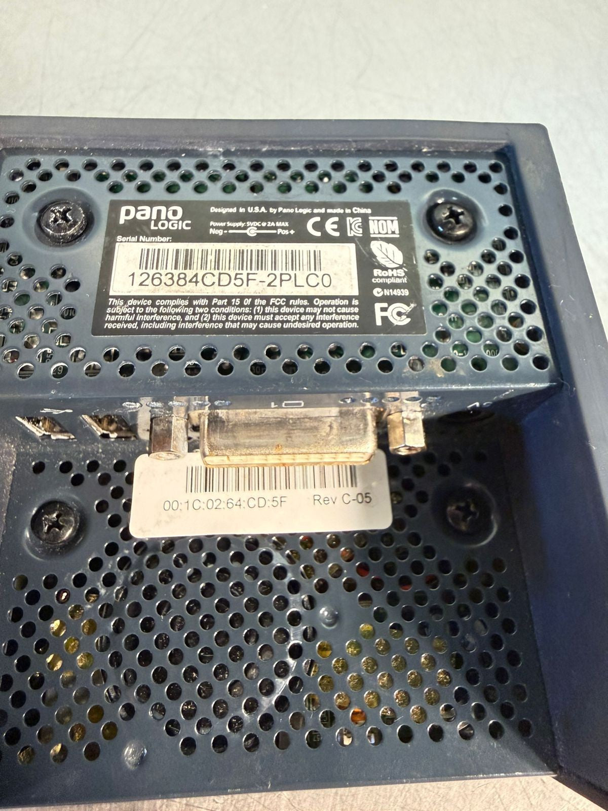Pano Logic Power Supply 9VDC 2Amax 00:1C:02:64:CD:5F Ver. C-05     (7.4.4)