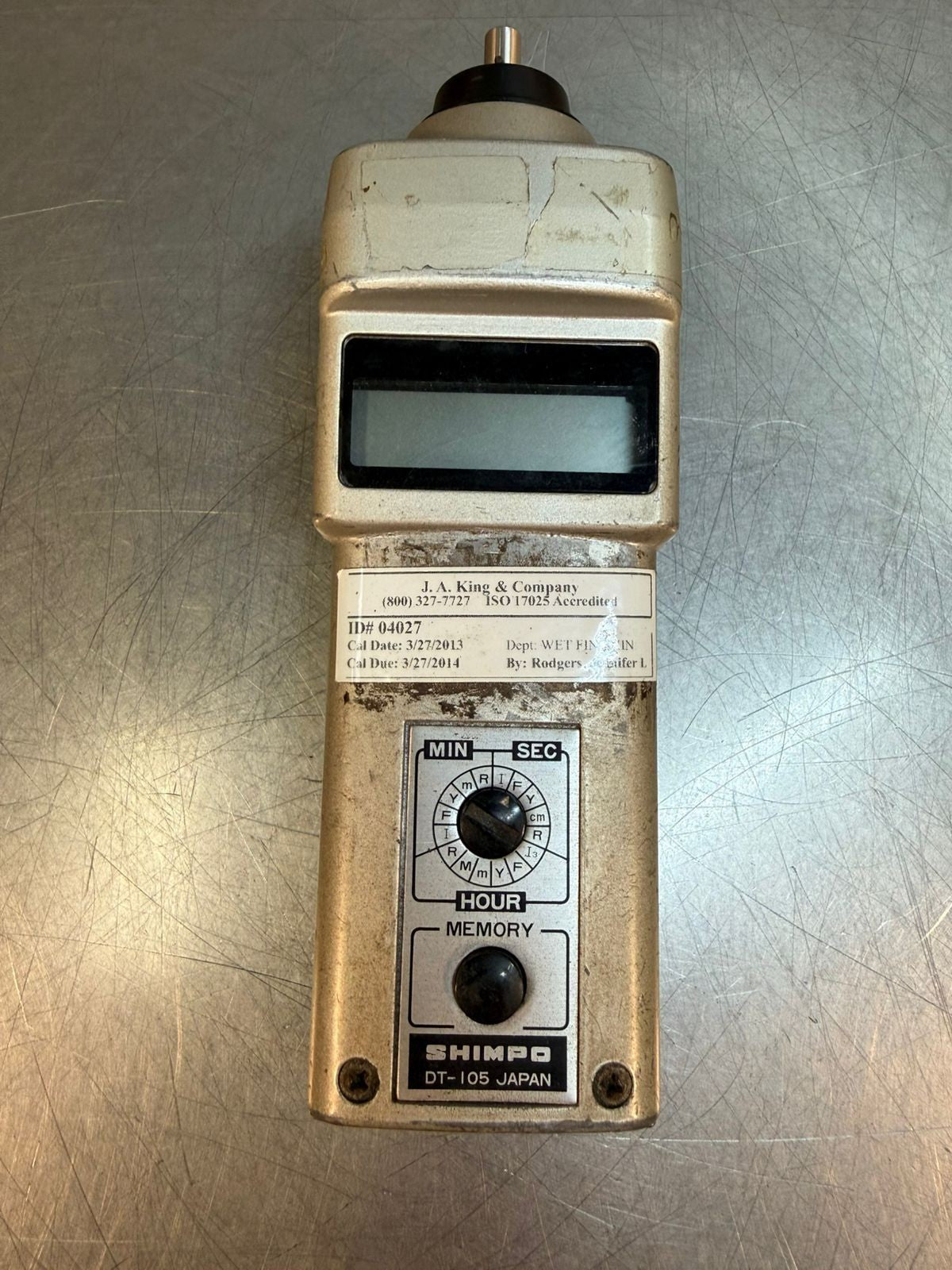 Shimpo DT-105 Hand Digital Tachometer                       (7.4.4)