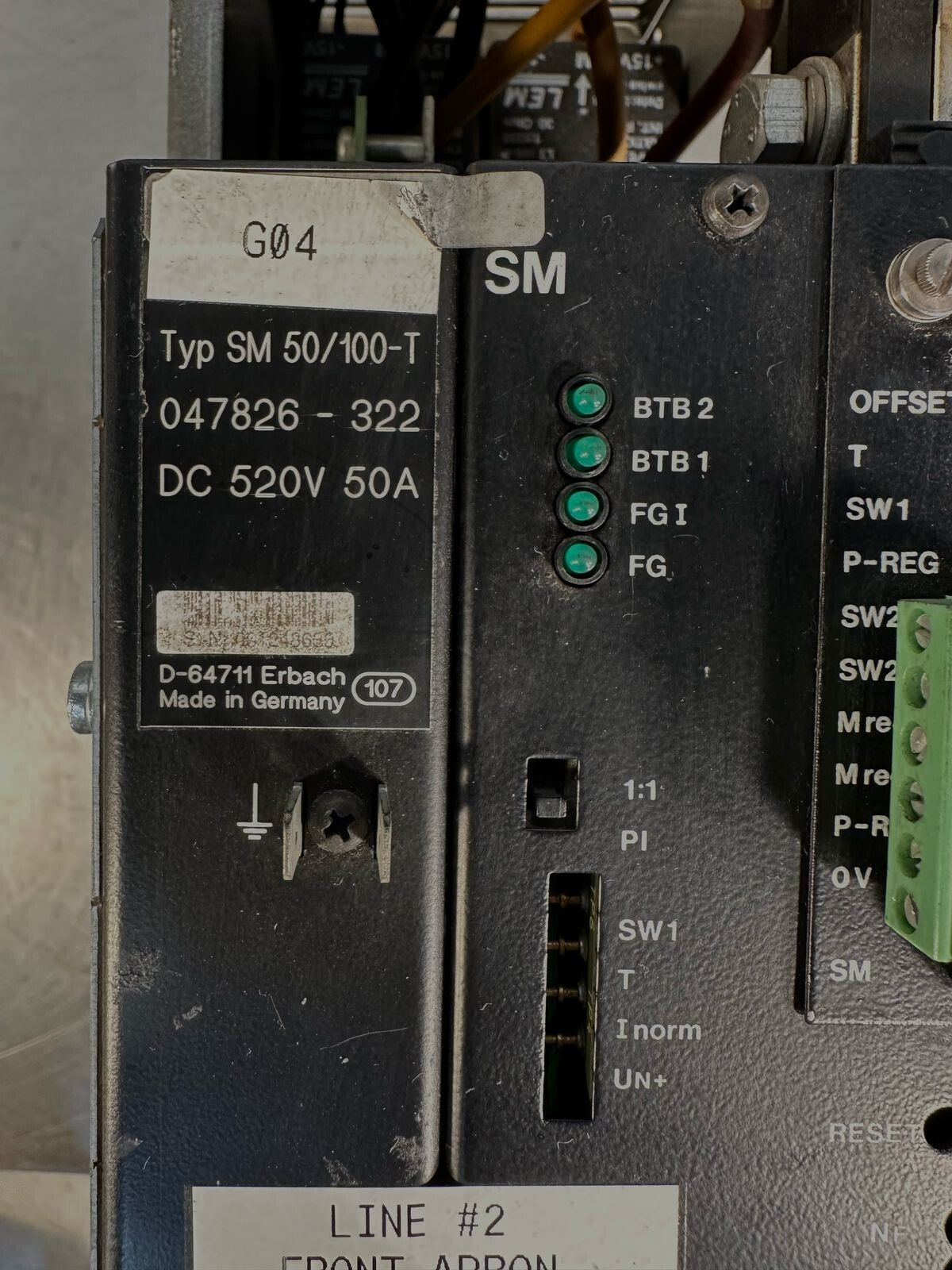 Erbach D-64711 SM 50/100-T 014826-322 DC 520V 50A  SM-50/100-T      (7.6.3)