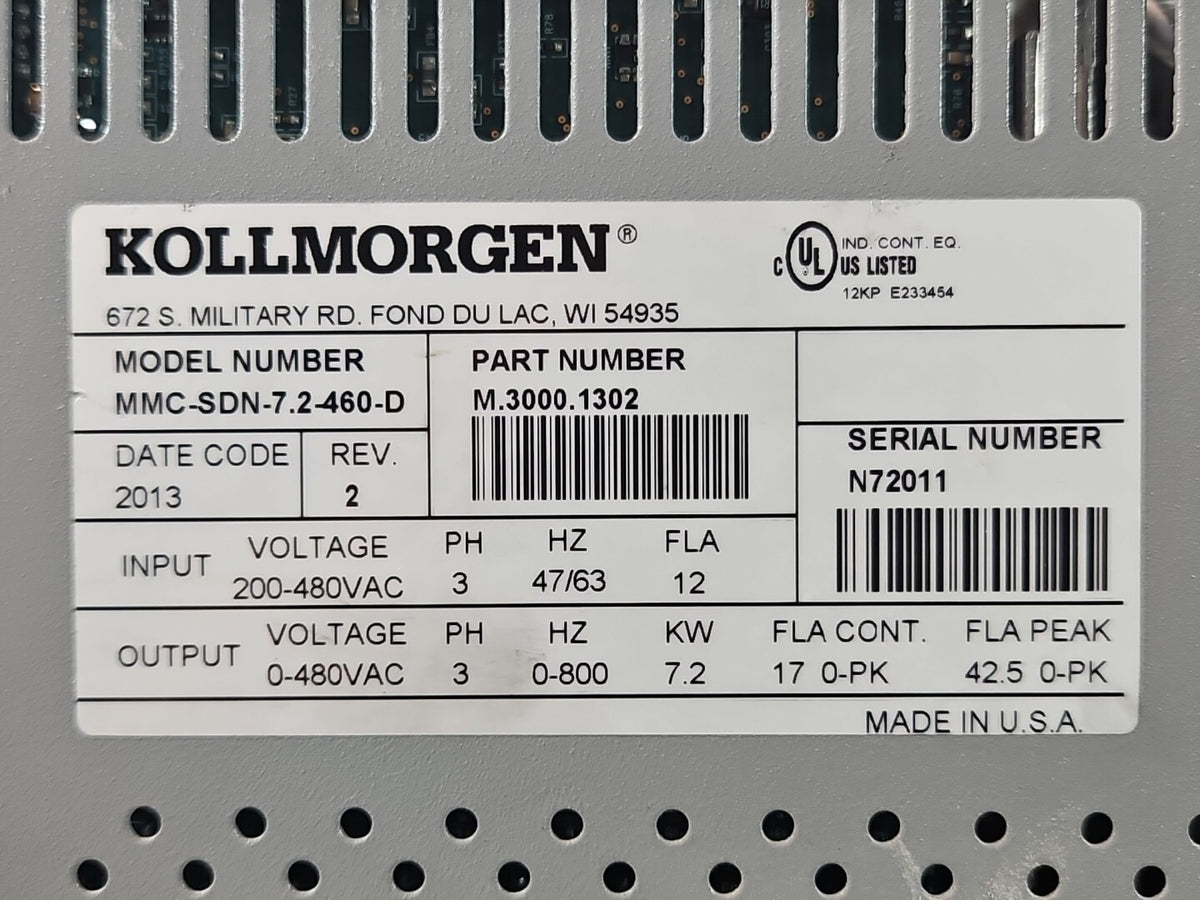 Kollmorgen MMC-SDN-7.2-460-D Smartdrive                                 (BIN652)