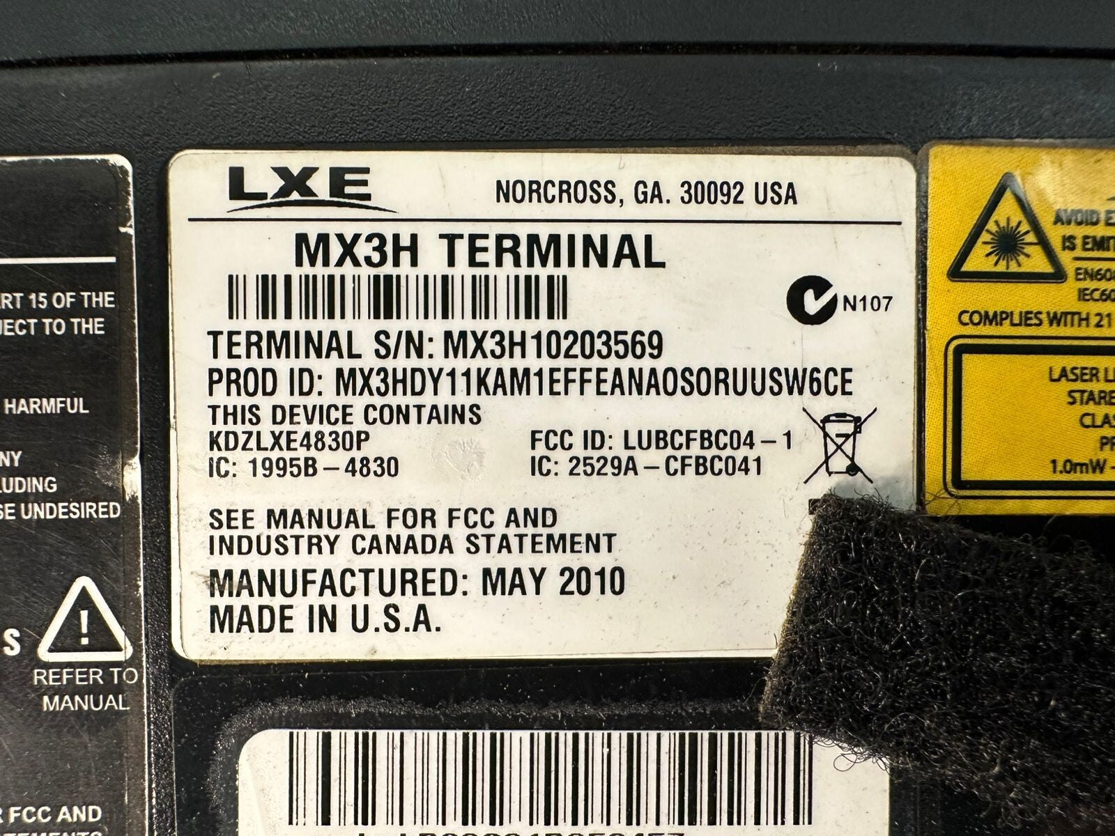 Lxe MX3Plus Mobile Computer MX3H Terminal                 (12.5.6)
