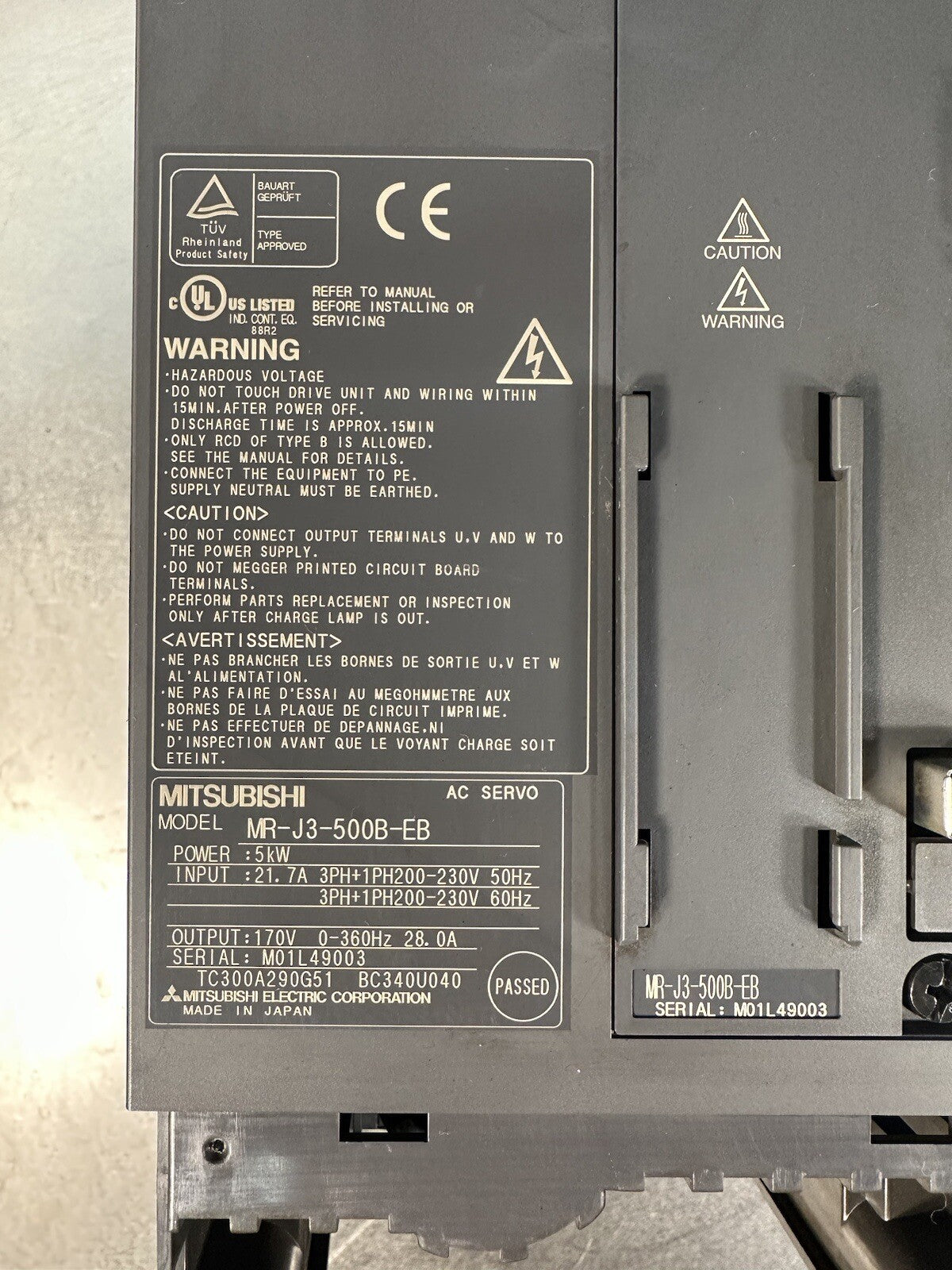 MITSUBISHI MR-J3-500B-EB / MRJ3500BEB (BIN-1.2.4)