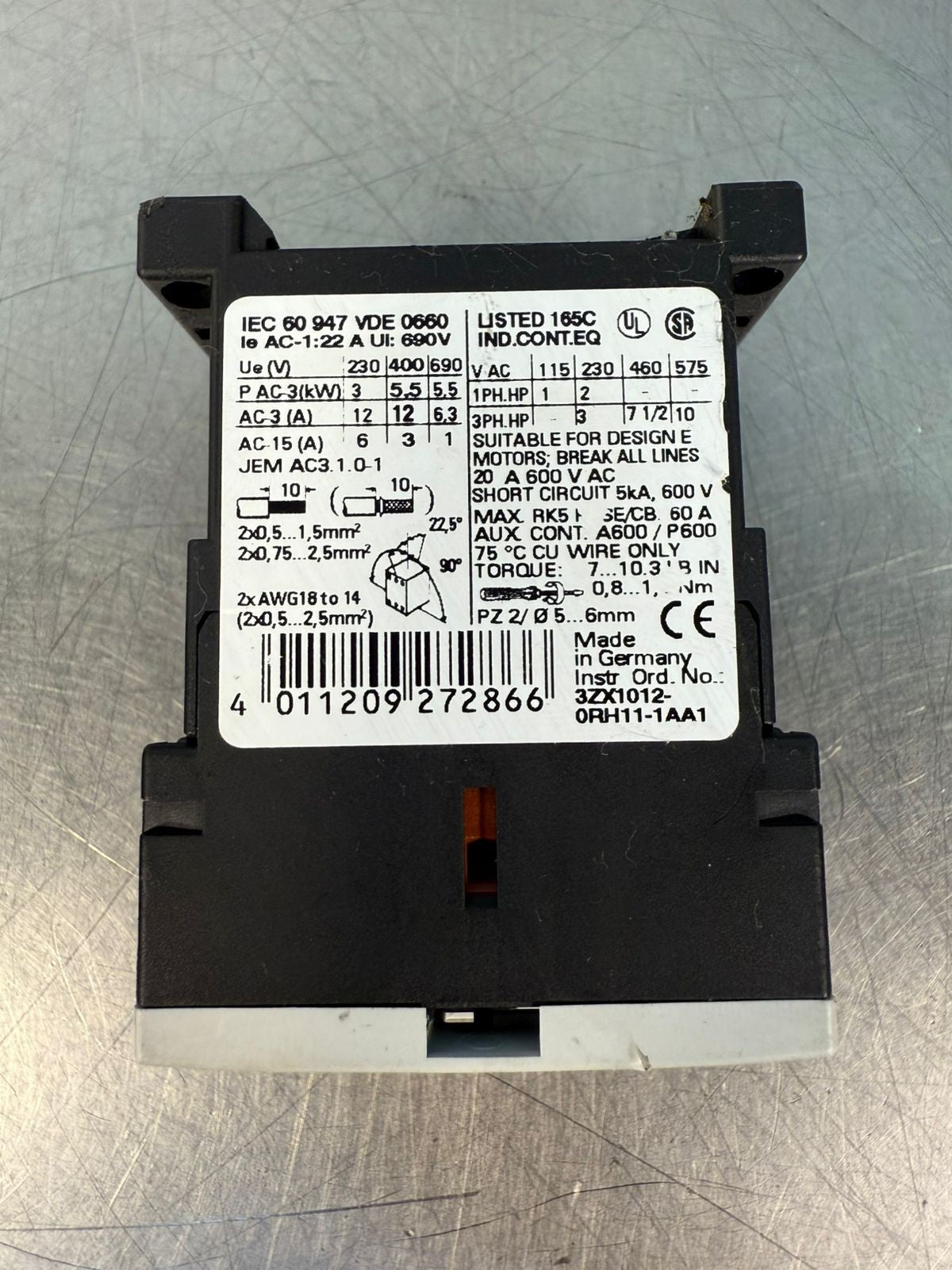Siemens 3RT1017-1BB41 Contactor 3RT10171BB41 Sirius DC 24V   (3.5.2)