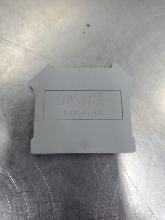 PHOENIX CONTACT Type D-UK 4/10 End Cover, Lot of 5.                        4B-40