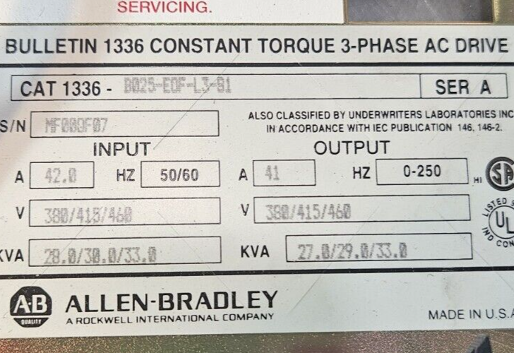 Allen Bradley 1336 - MOD - L3 / 120659 Bulletin 1336                     loc3B26