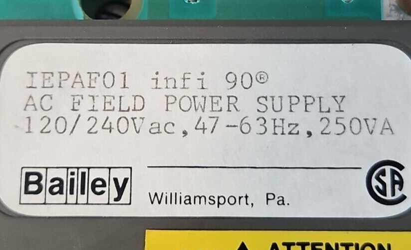 Bailey IEPAS01 Infi 90 AC System Power Supply 120/240V     Loc3B12