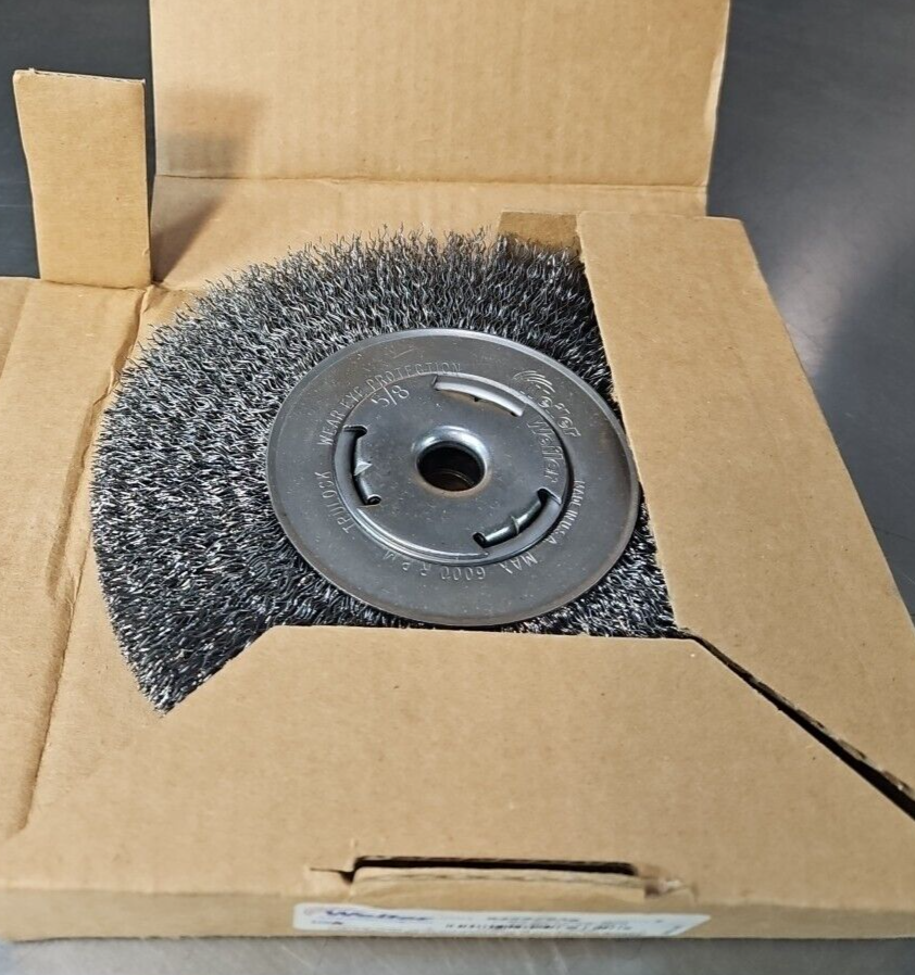 Weiler 03597036 Wheel Brush 7″ Dia, Crimped 5/8″ Hole 6,000 RPM         (BIN453)