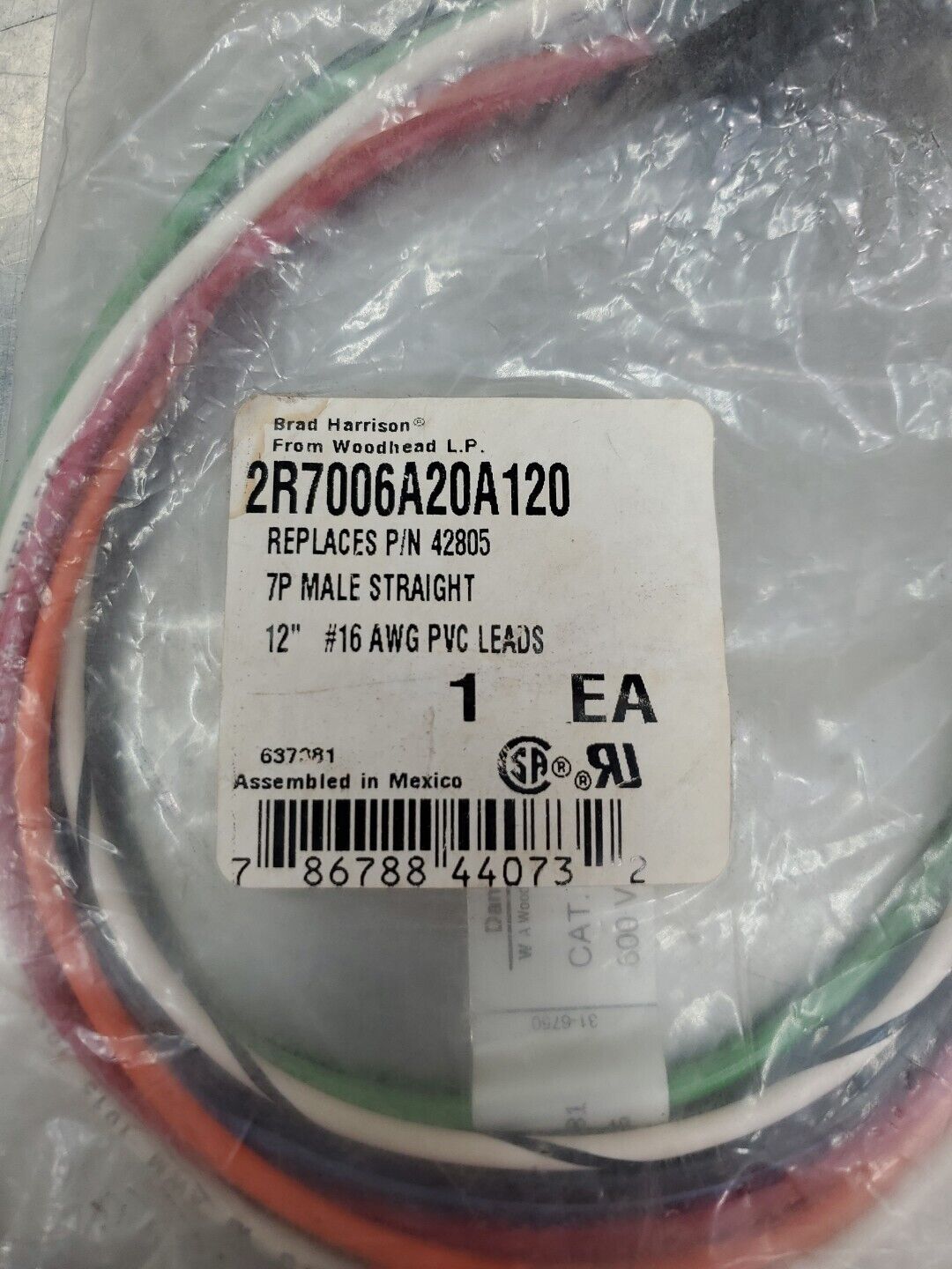 Woodhead/Brad Harrison 2R7006A20A120 7P Male Straight Connector.         5D-35/9