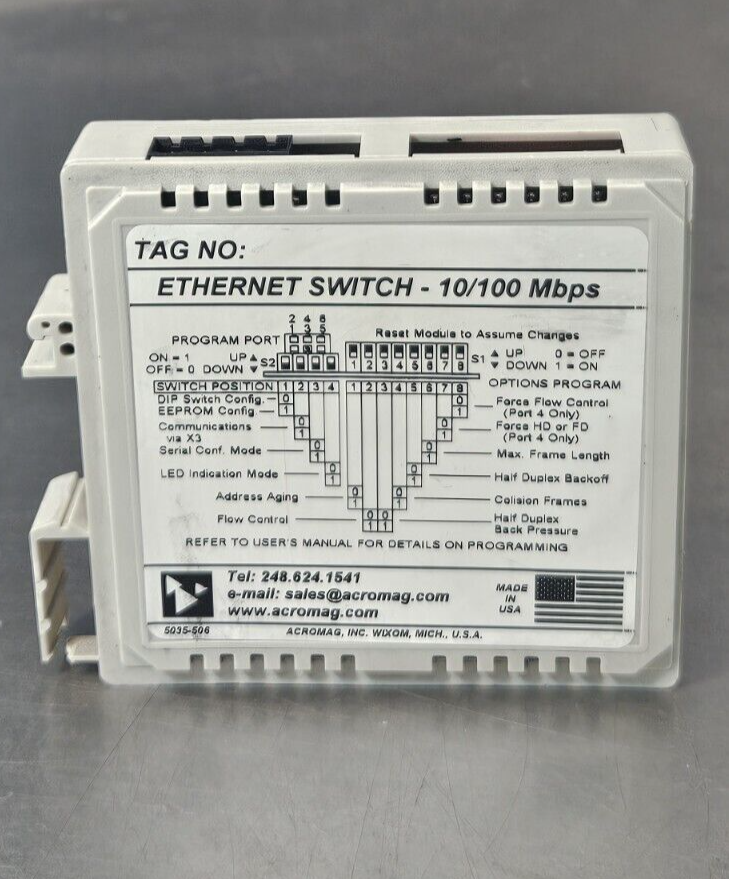 Acromag 900EN-S005 Ethernet Switch                                      (BIN533)