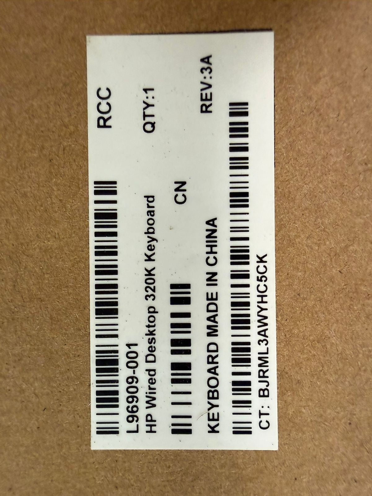 Hp L96909-001 Wired Desktop 320K USB Keyboard                     (12.5.5)