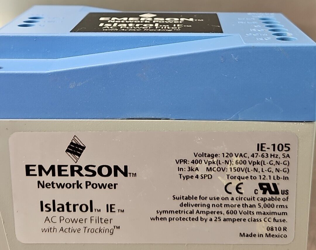 Emerson IE-105 Islatrol IE AC Power Filter 120VAC 5A                     loc4B12