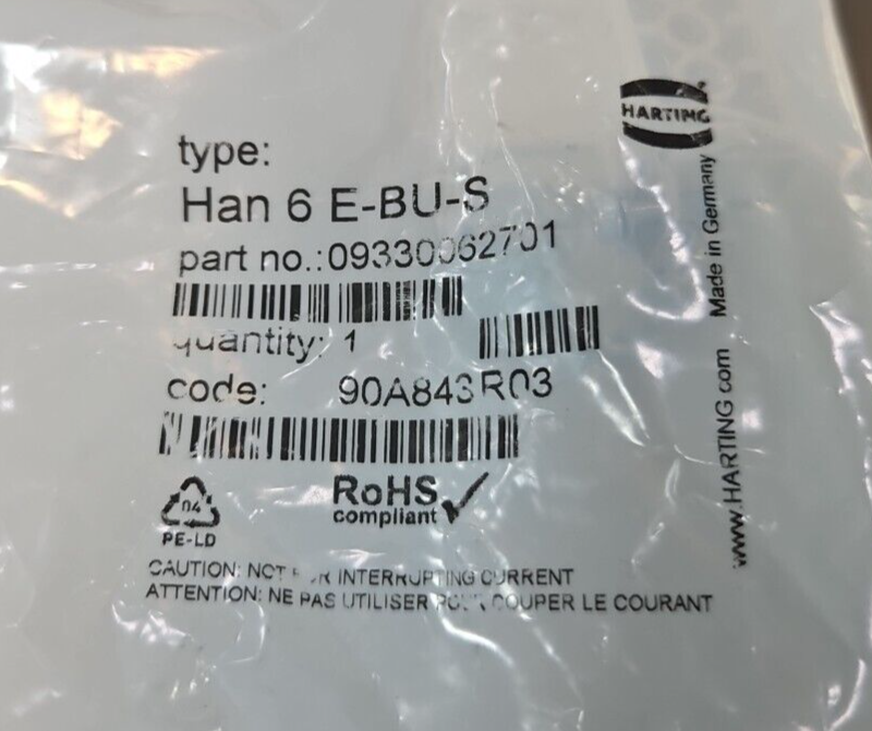 Rohs Han 6E-BU-S Screw Connection                                        loc4D26
