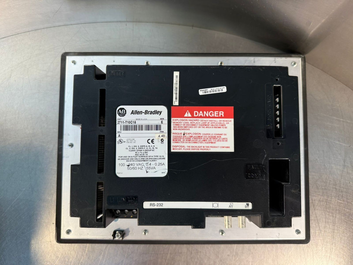 Allen Bradley 2711-T10C15 /E PanelView 1000 10" Rev A FRN 4.48     (8.4.6)
