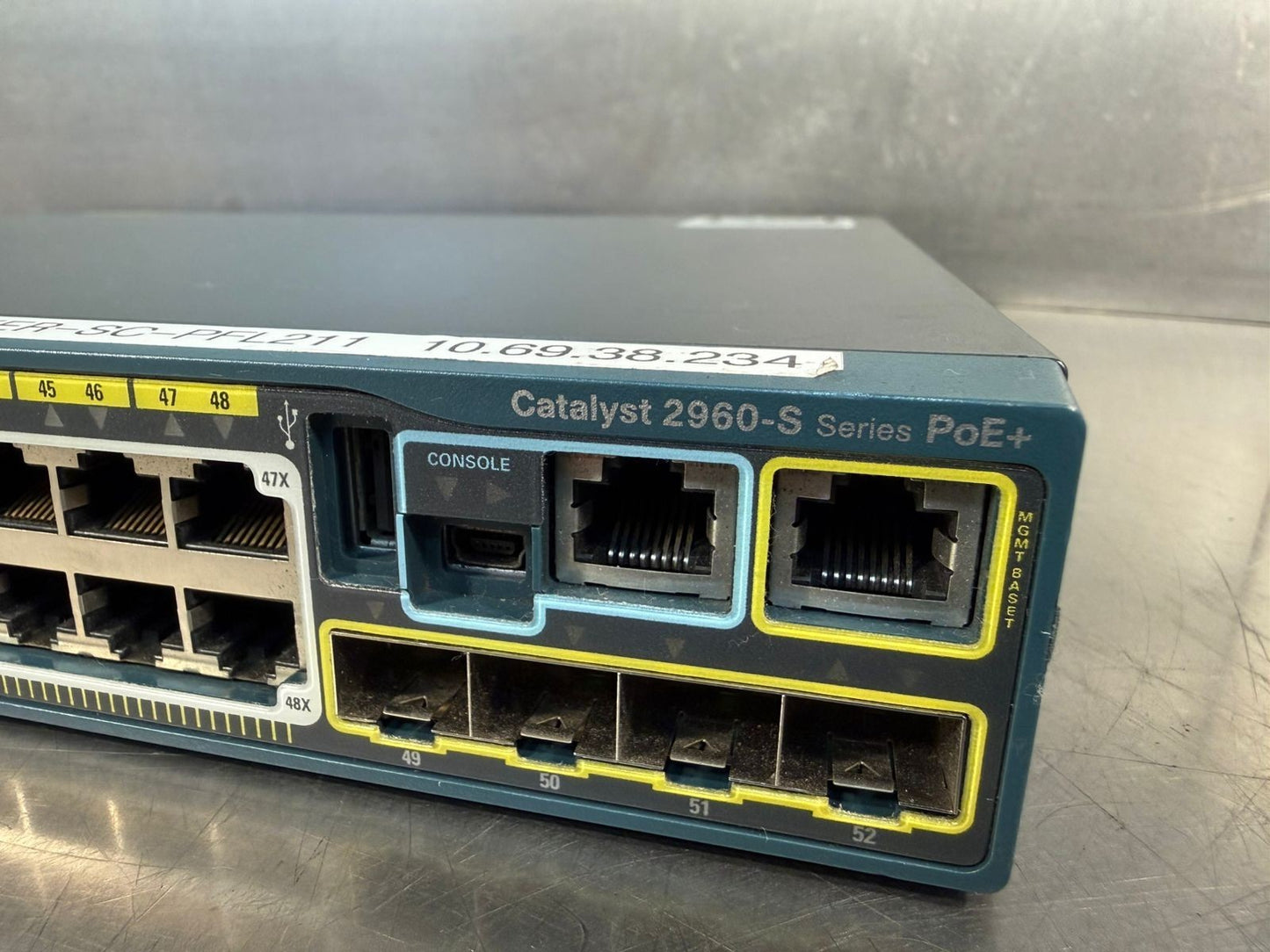 Cisco WS-C2960S-48LPS-L 48 Ports PoE+ 100-240V~8-4A 50-60Hz   (11.5.4)