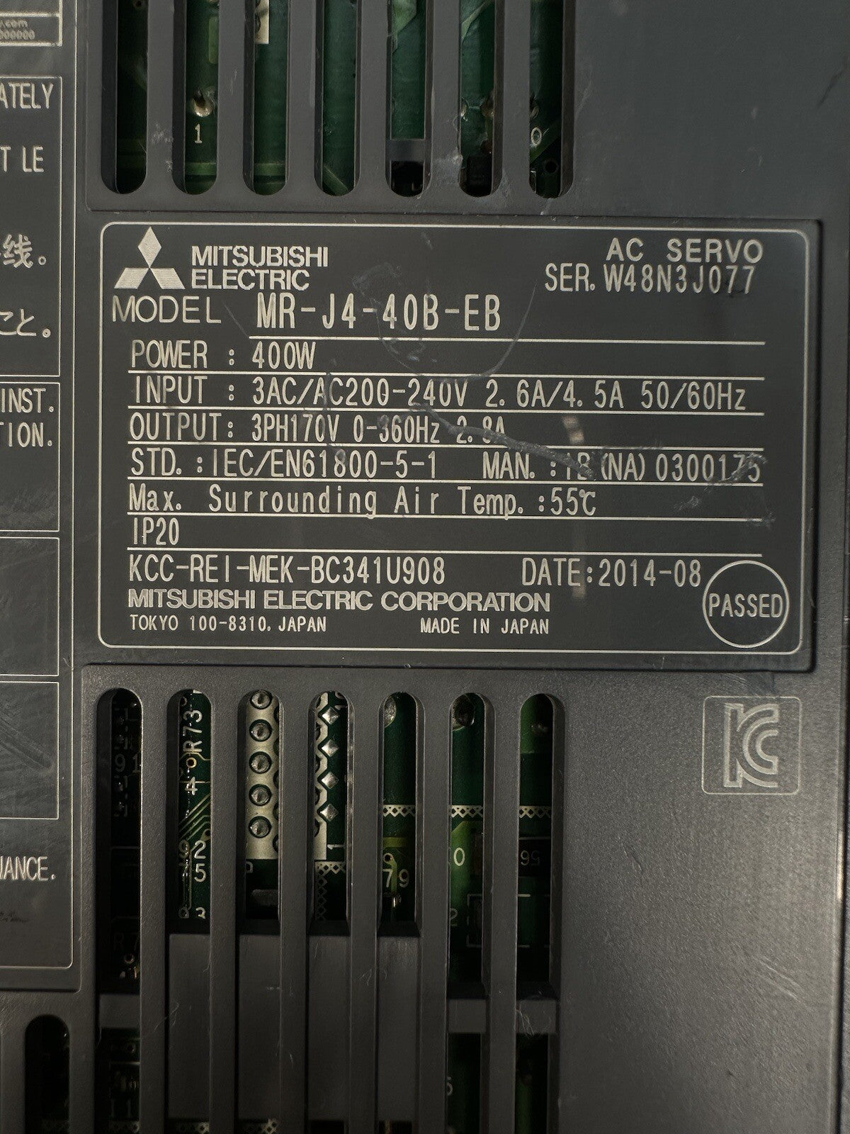 Mitsubishi MR-J4-40B-EB Melservo-J4 Controller. (BIN-1.2.4)