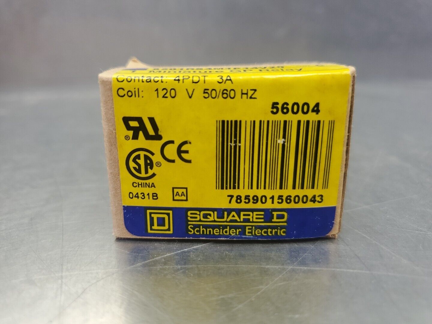 SQUARE D 8501RS4M1P14V20 4PDT MINI GP RELAY, 120VCOIL 3AMP.                4E-17