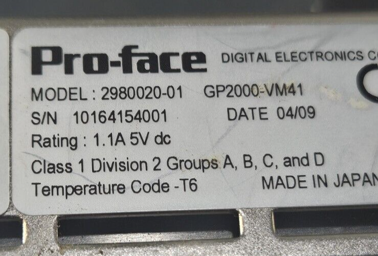 Pro-face 2880045-02 / 2980020-01 Panel View                             (BIN653)