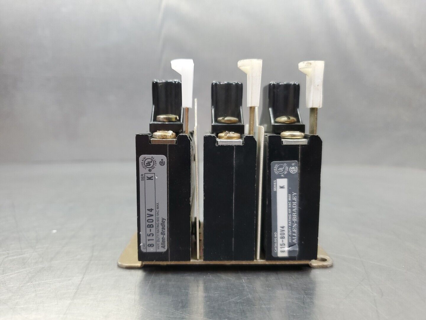 Allen Bradley 815-BOV4 Ser K Manual Reset Relay w/N23 Therm Mod, Lot of 3. 4C-23